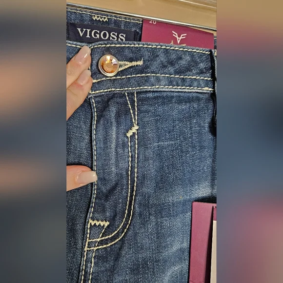 Vigoss Heritage Fit Dark Blue Bootcut Jeans - Picture 5 of 13
